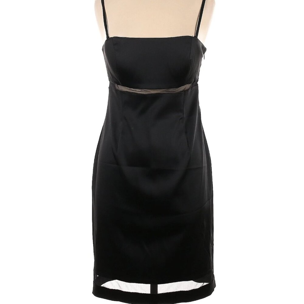 Calvin Klein spaghetti strap sheath dress with mesh panel ribbon, sz 6